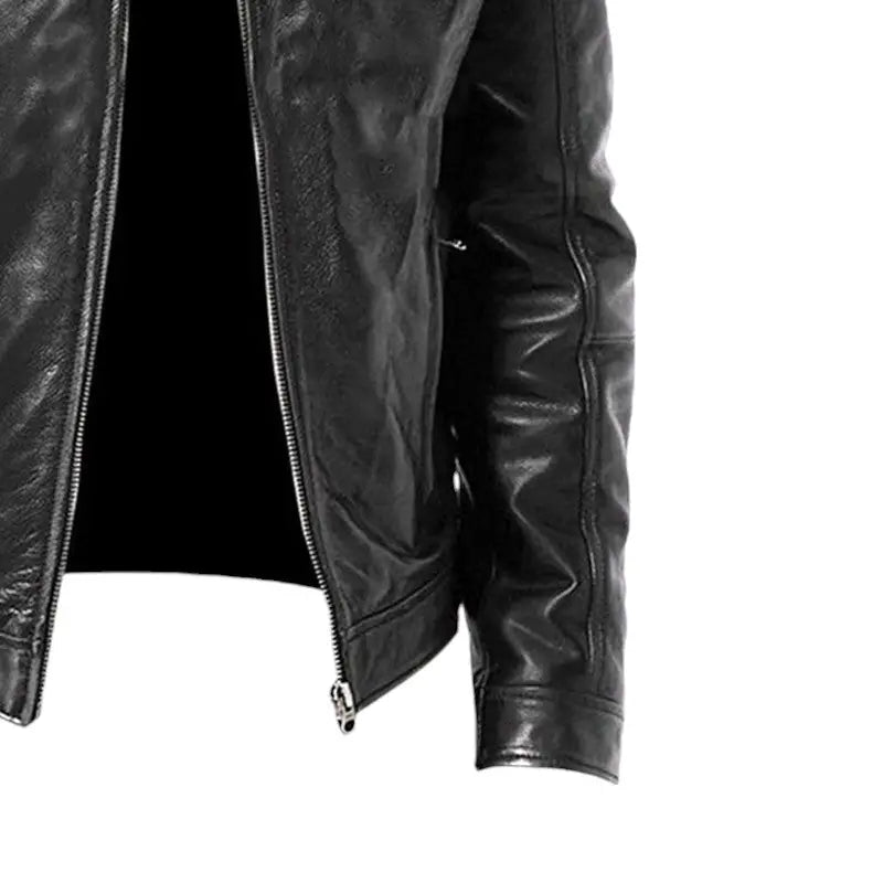 Mens black leather jacket