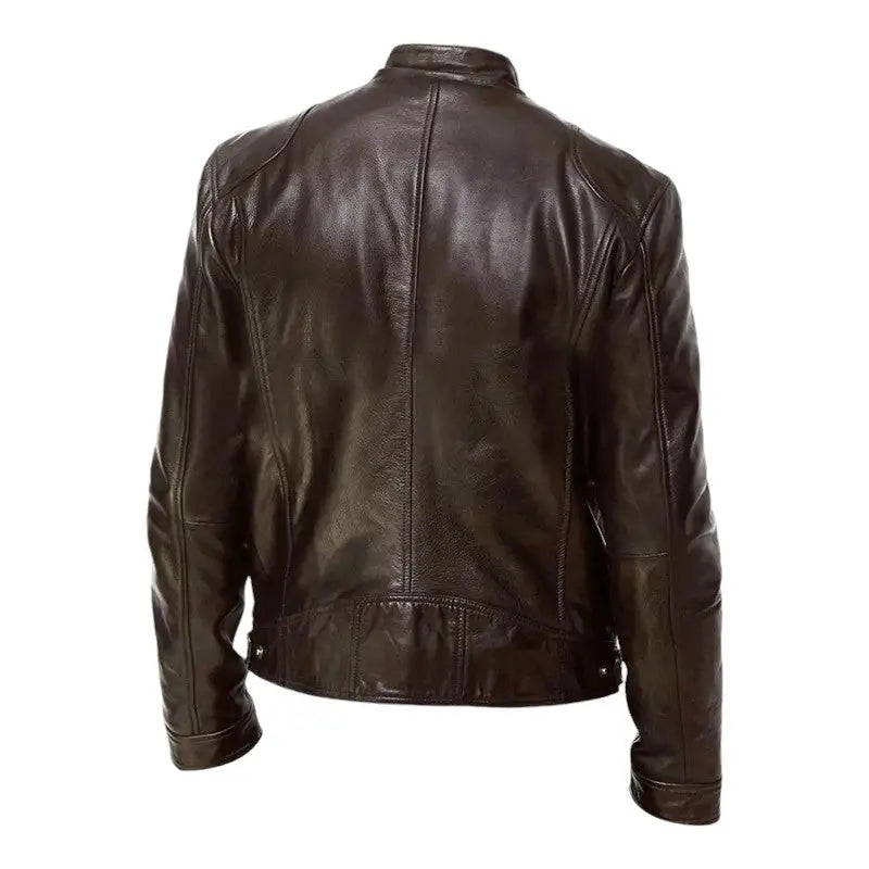 Mens black leather jacket