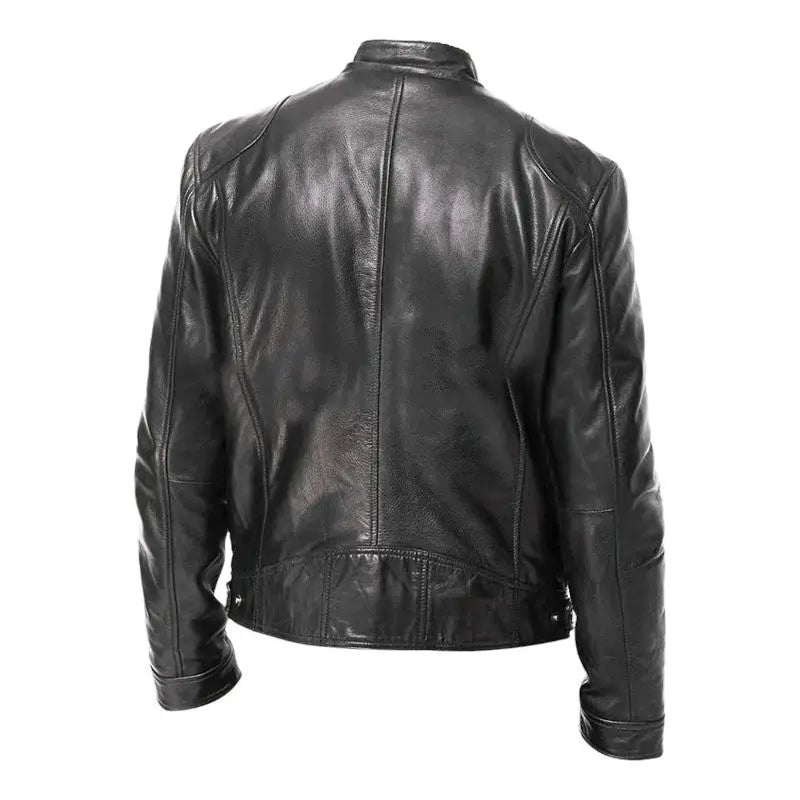 Mens black leather jacket