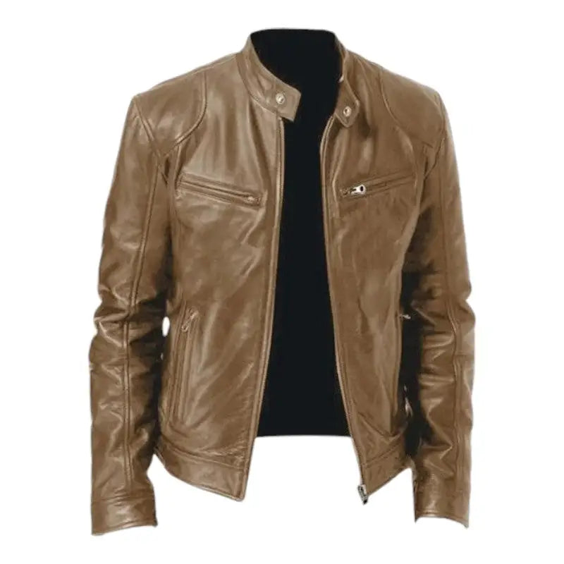 Mens black leather jacket